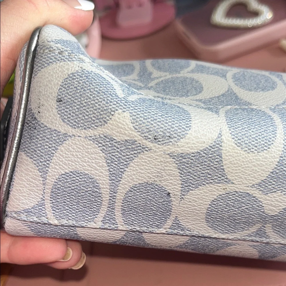Coach Blue Signature Pouch